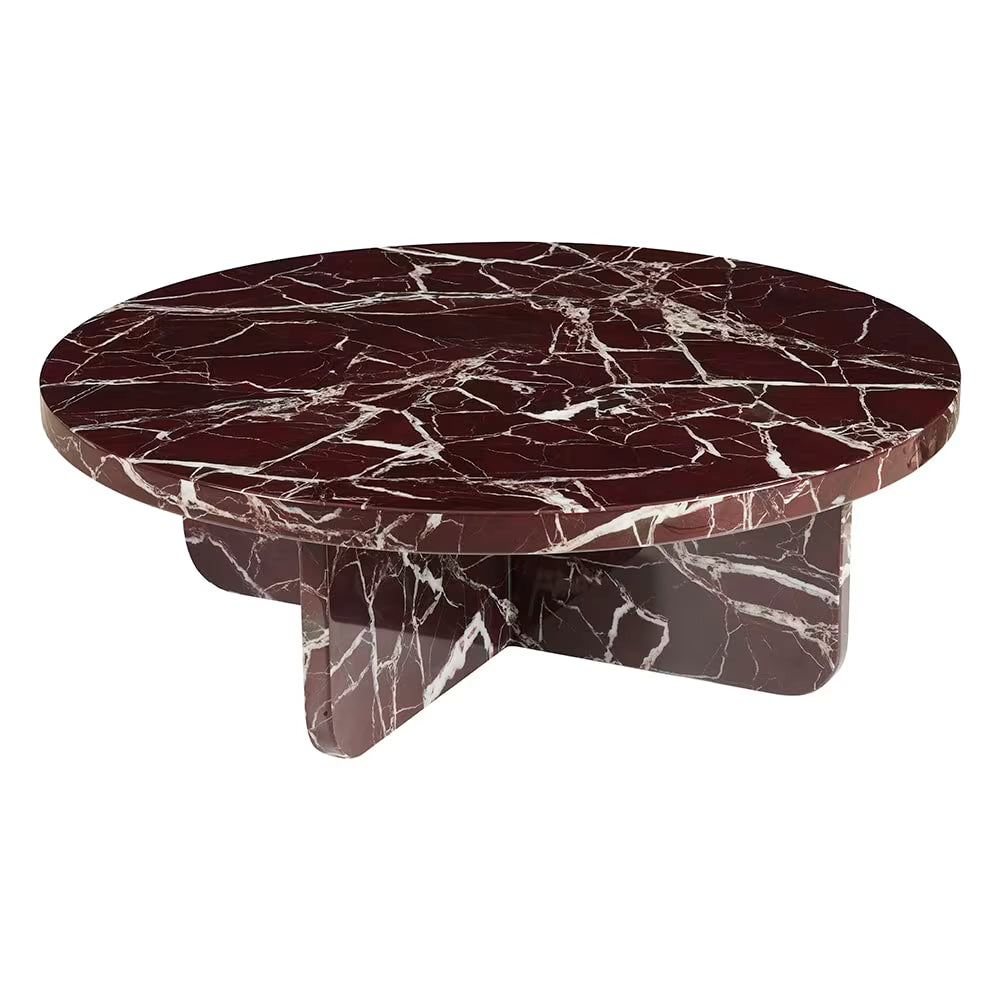 Circe Coffee Table Rosso Marble - 90 cm (On Order)
