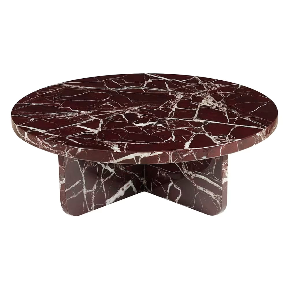 Circe Coffee Table Rosso Marble - 90 cm (On Order)