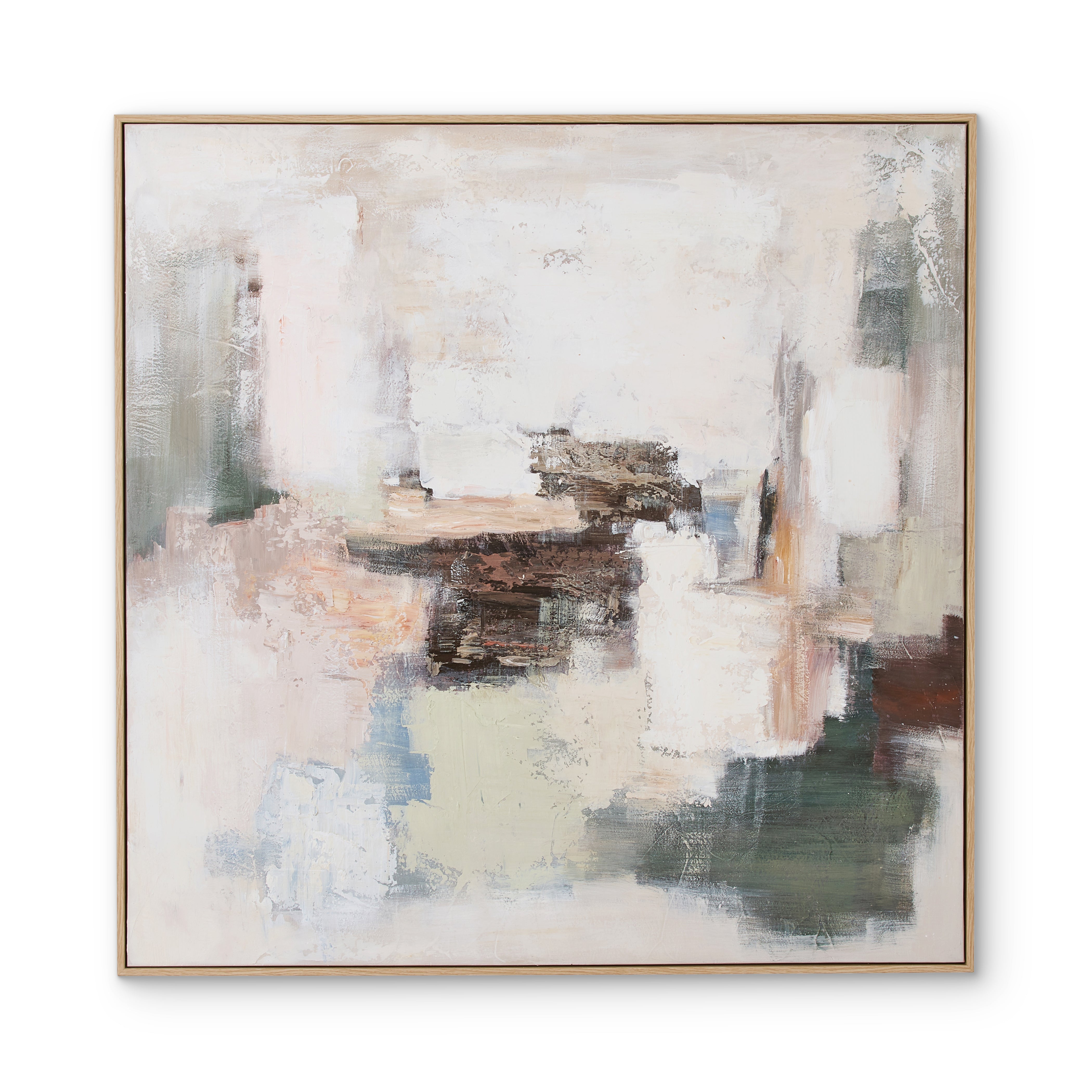 Abstract Rust/Green Wall Art 100x100cm