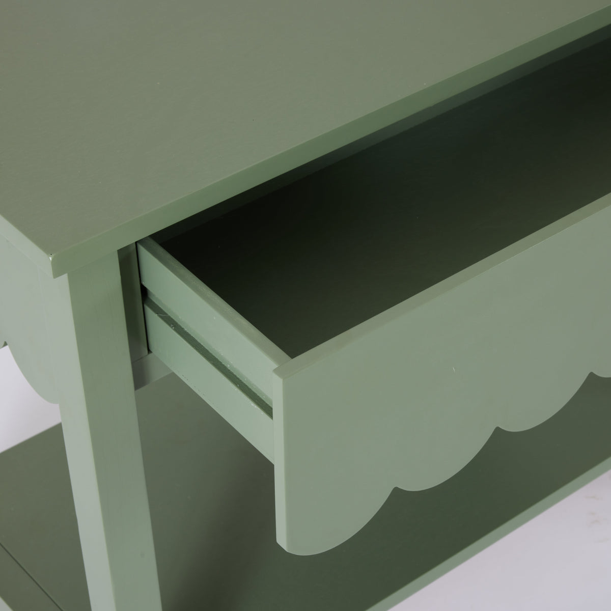 Lucille Sage Scallop Console Table - Sage Green