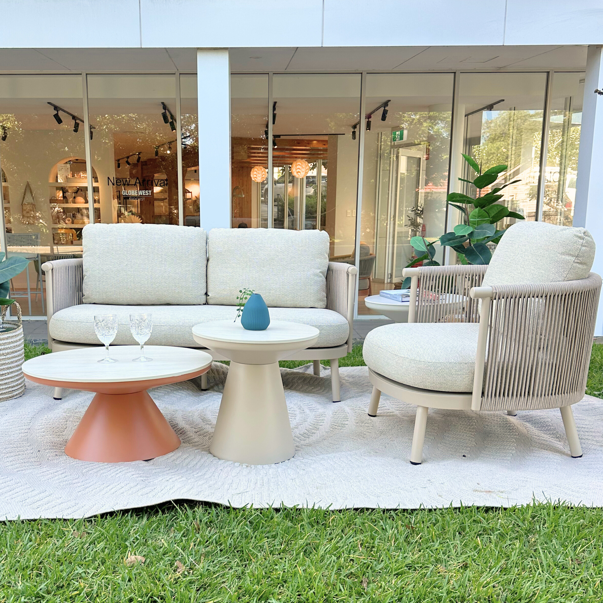 Milan Outdoor End Table - Sandstone