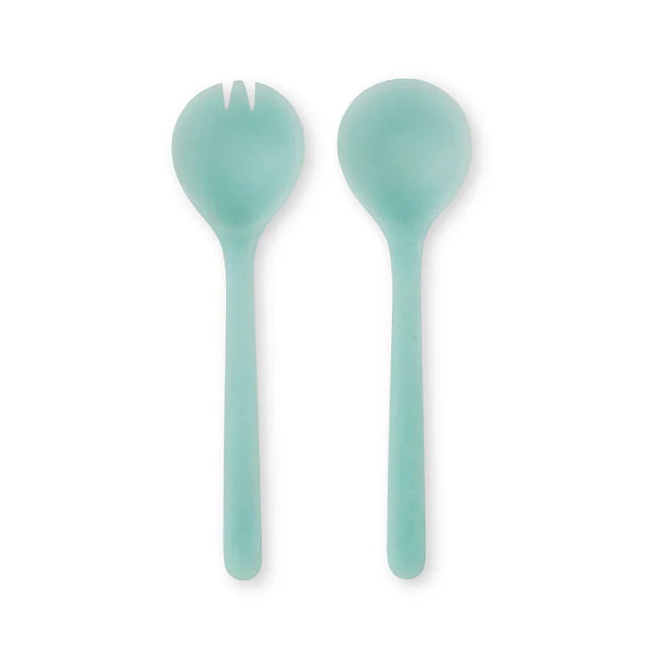 Aqua resin salad server set