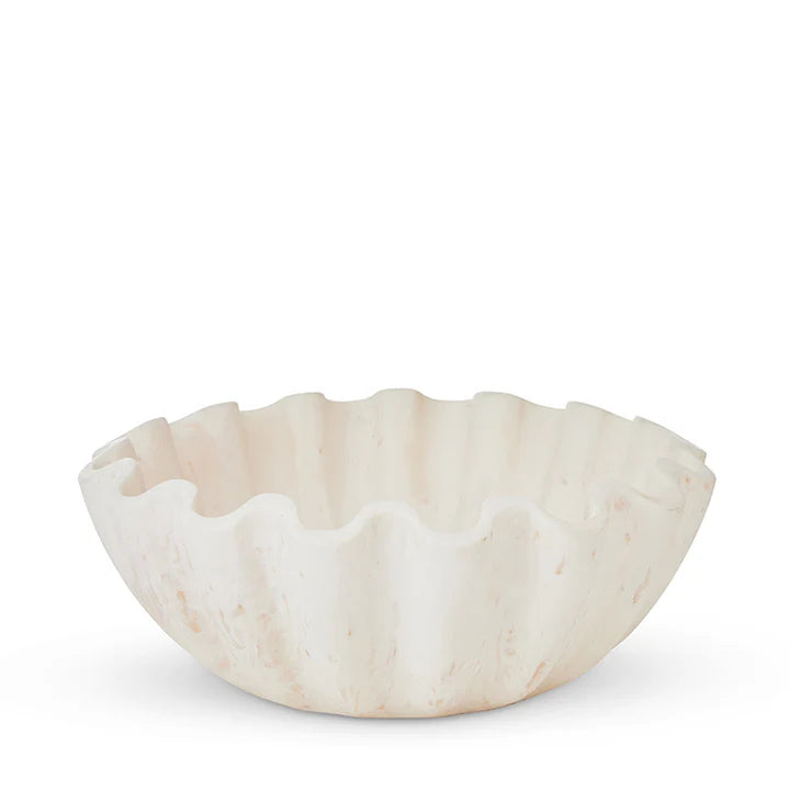Ripple bowl in cream, resin