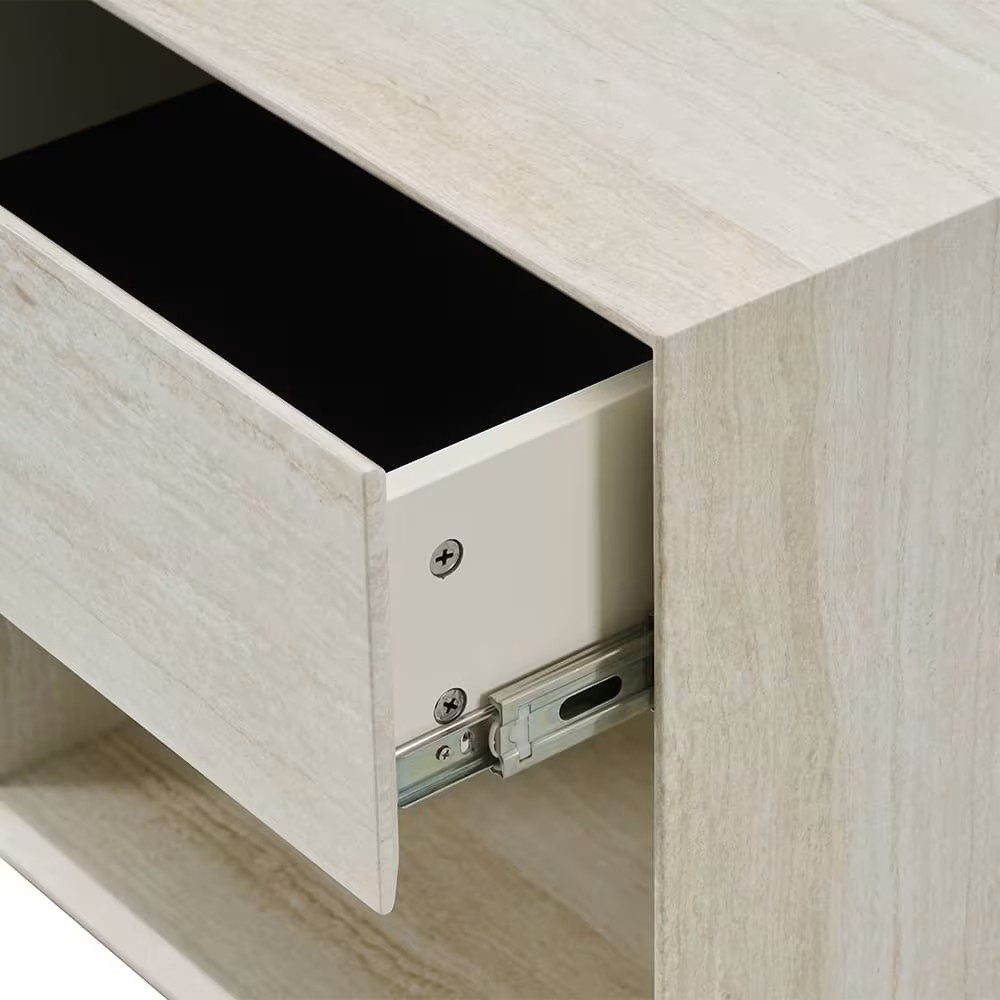 Artemis Travertine Bedside Table - 56 cm