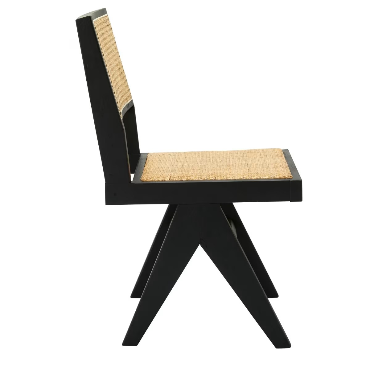 Azul Dining Armless Chair Black and Rattan