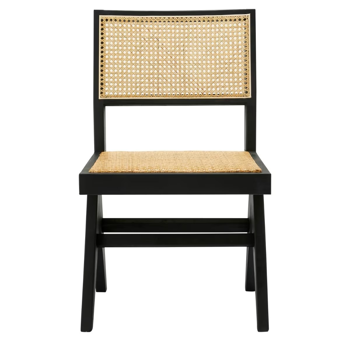 Azul Dining Armless Chair Black and Rattan