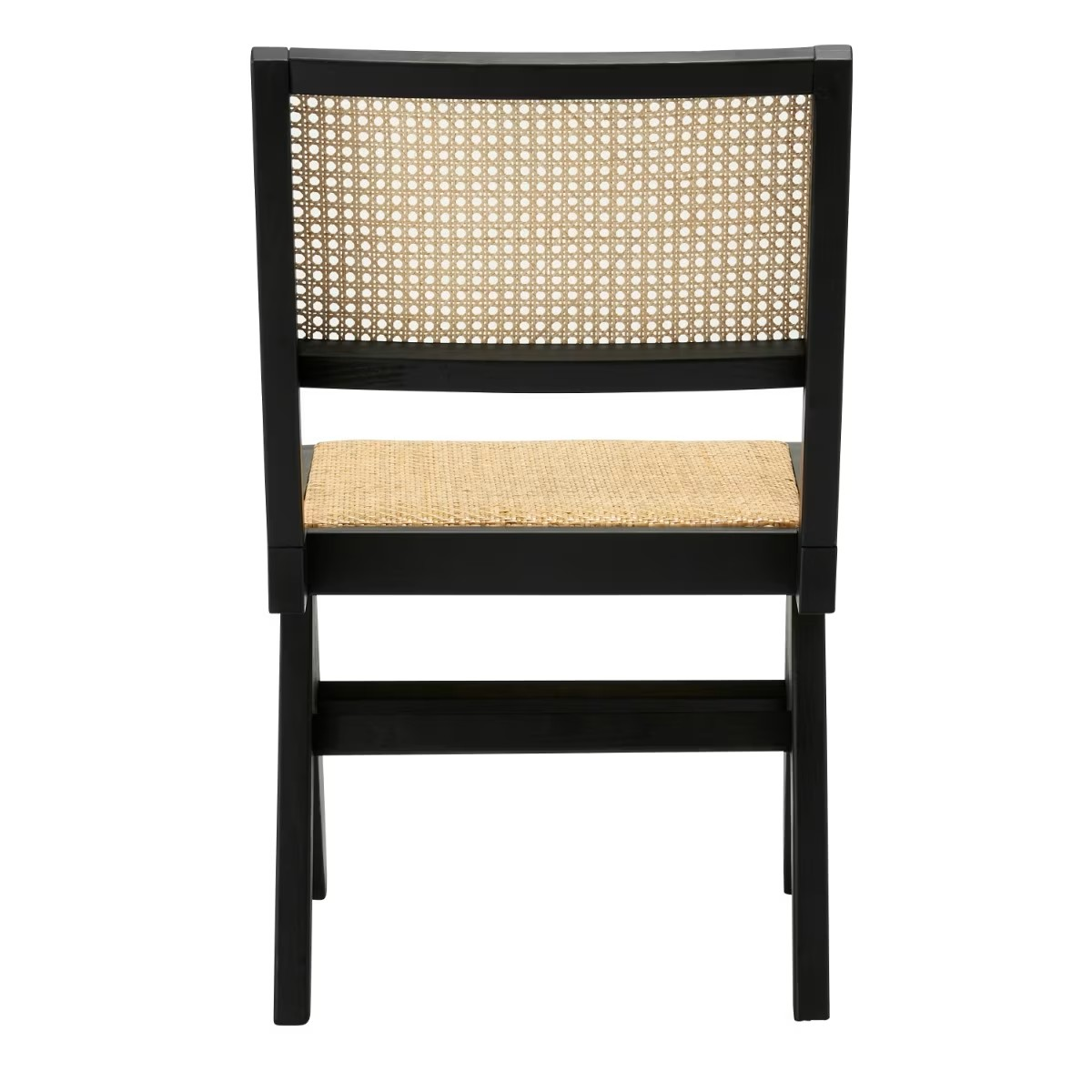 Azul Dining Armless Chair Black and Rattan
