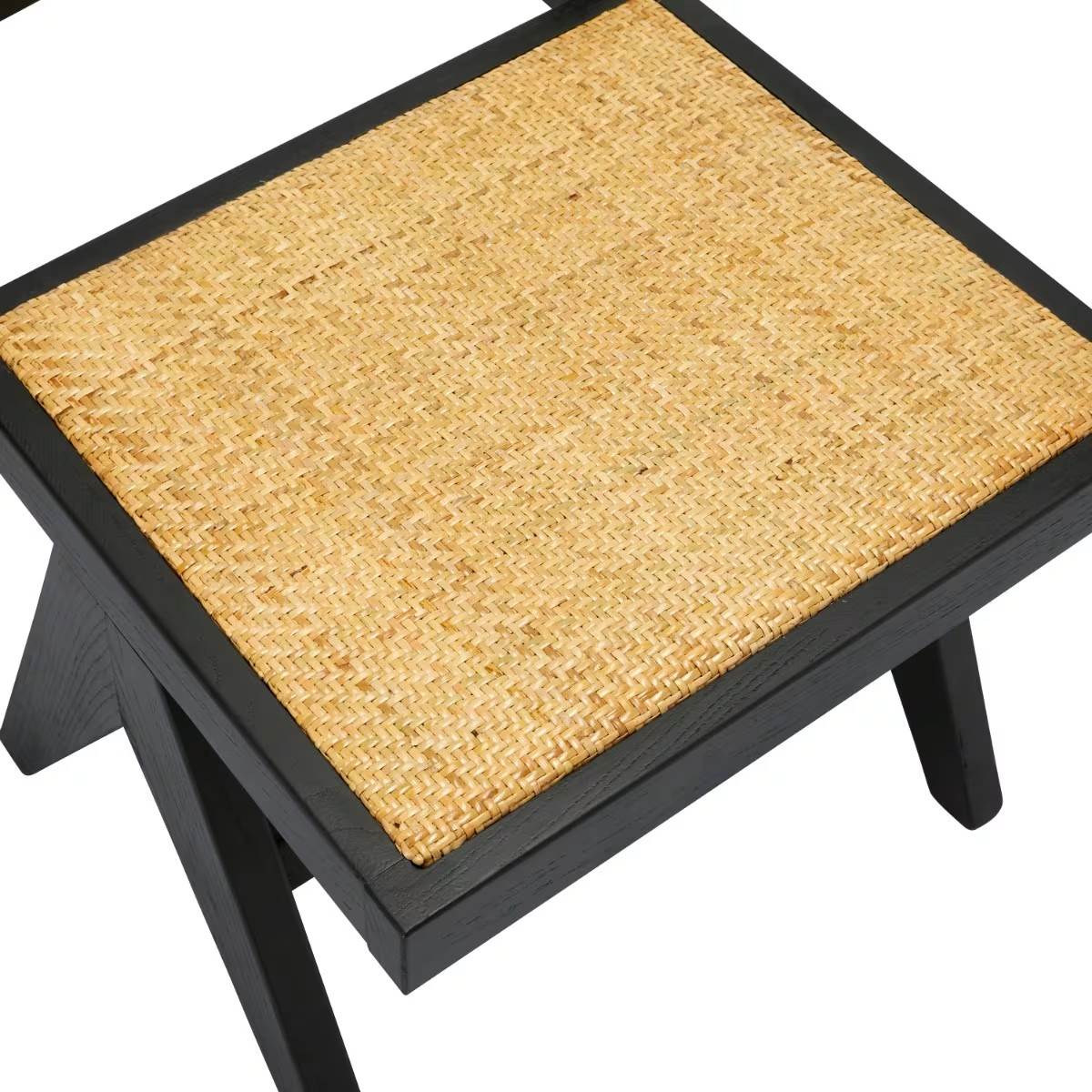 Azul Dining Armless Chair Black and Rattan