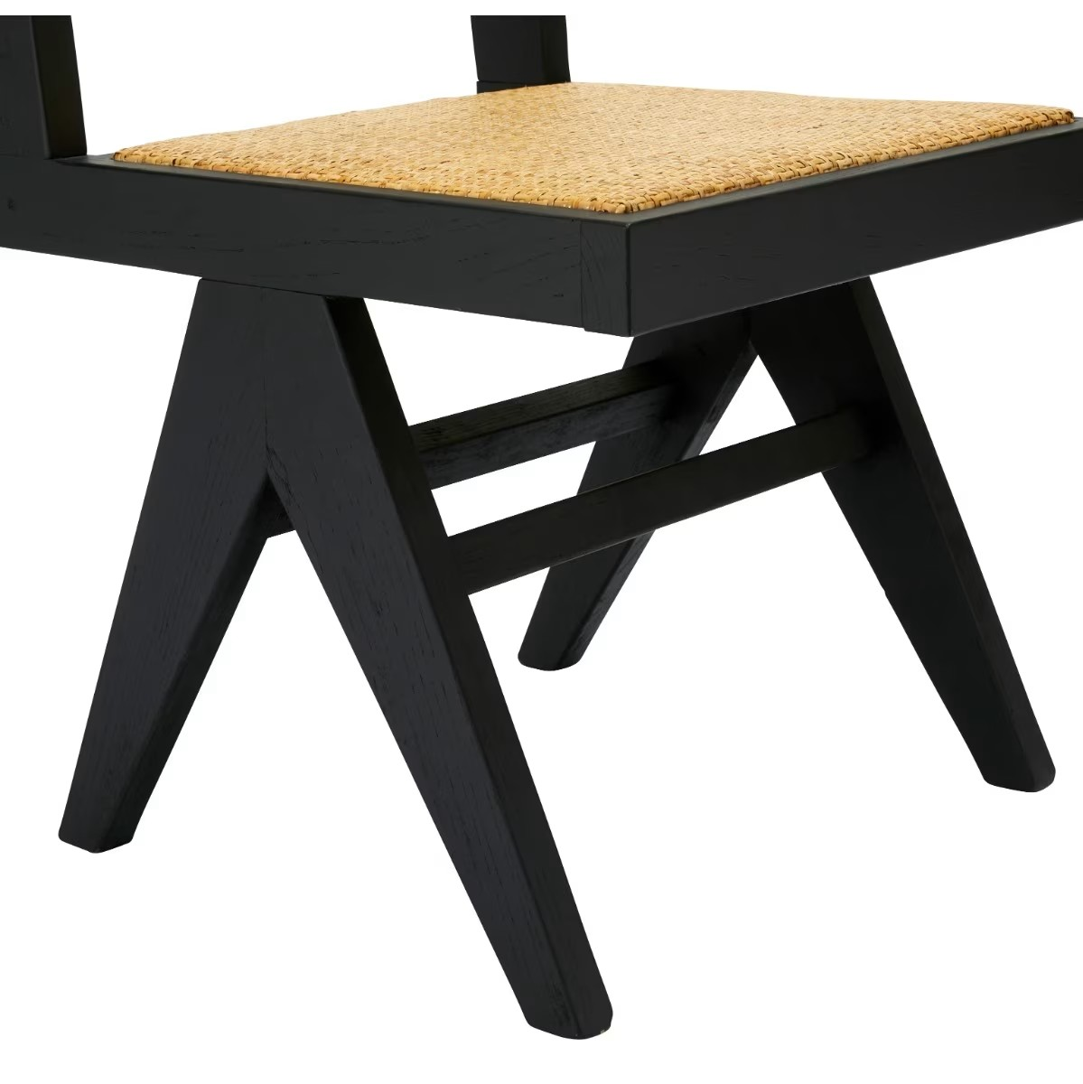 Azul Dining Armless Chair Black and Rattan