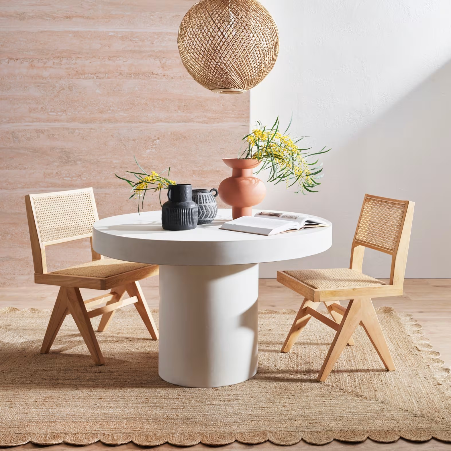 Azul Dining Armless Chair Natural and Rattan