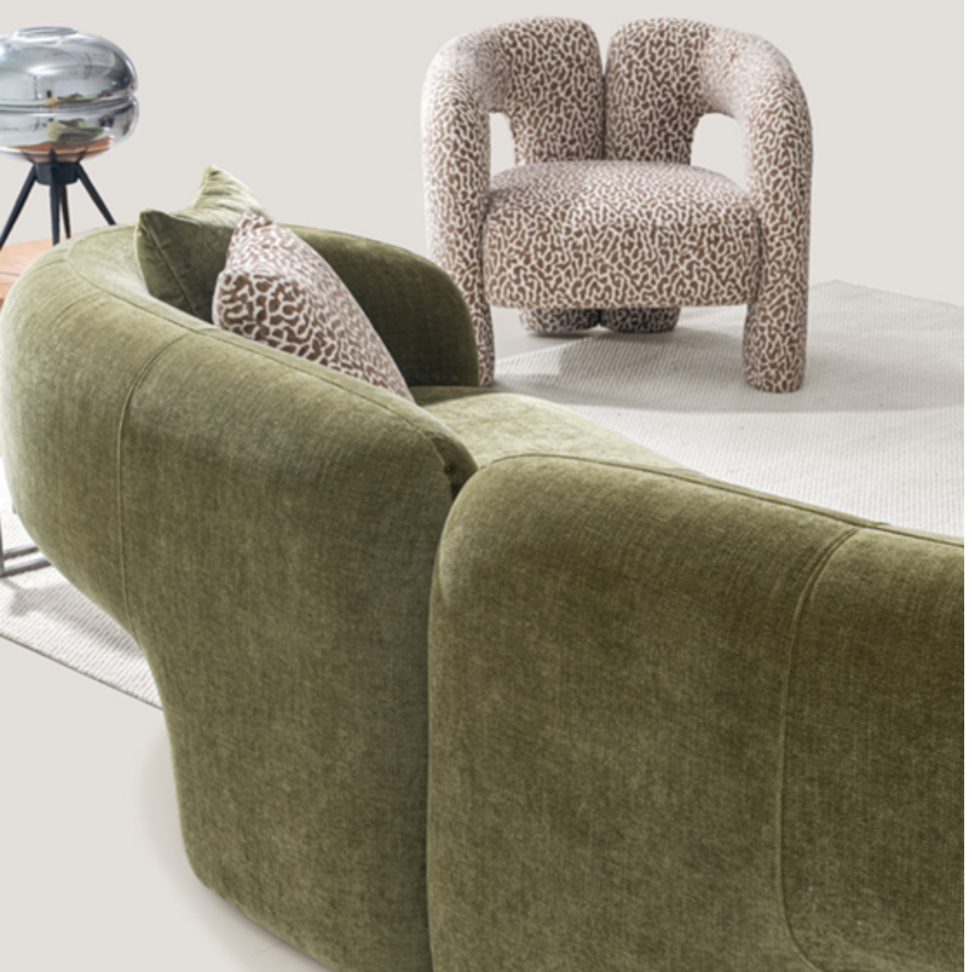 Cleo Armchair - Beige Brown Speckle