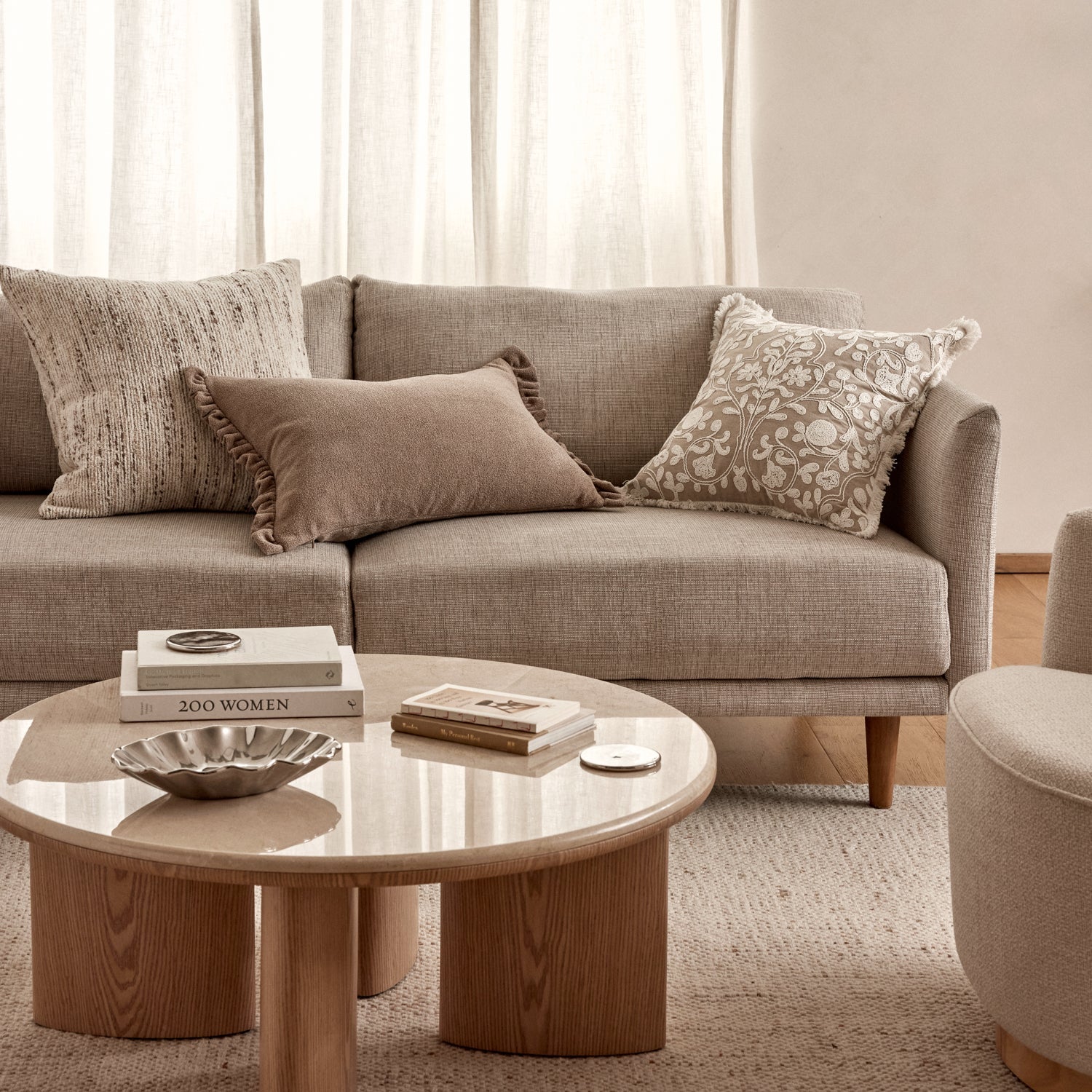 Carlyle Brown Marble Coffee Table