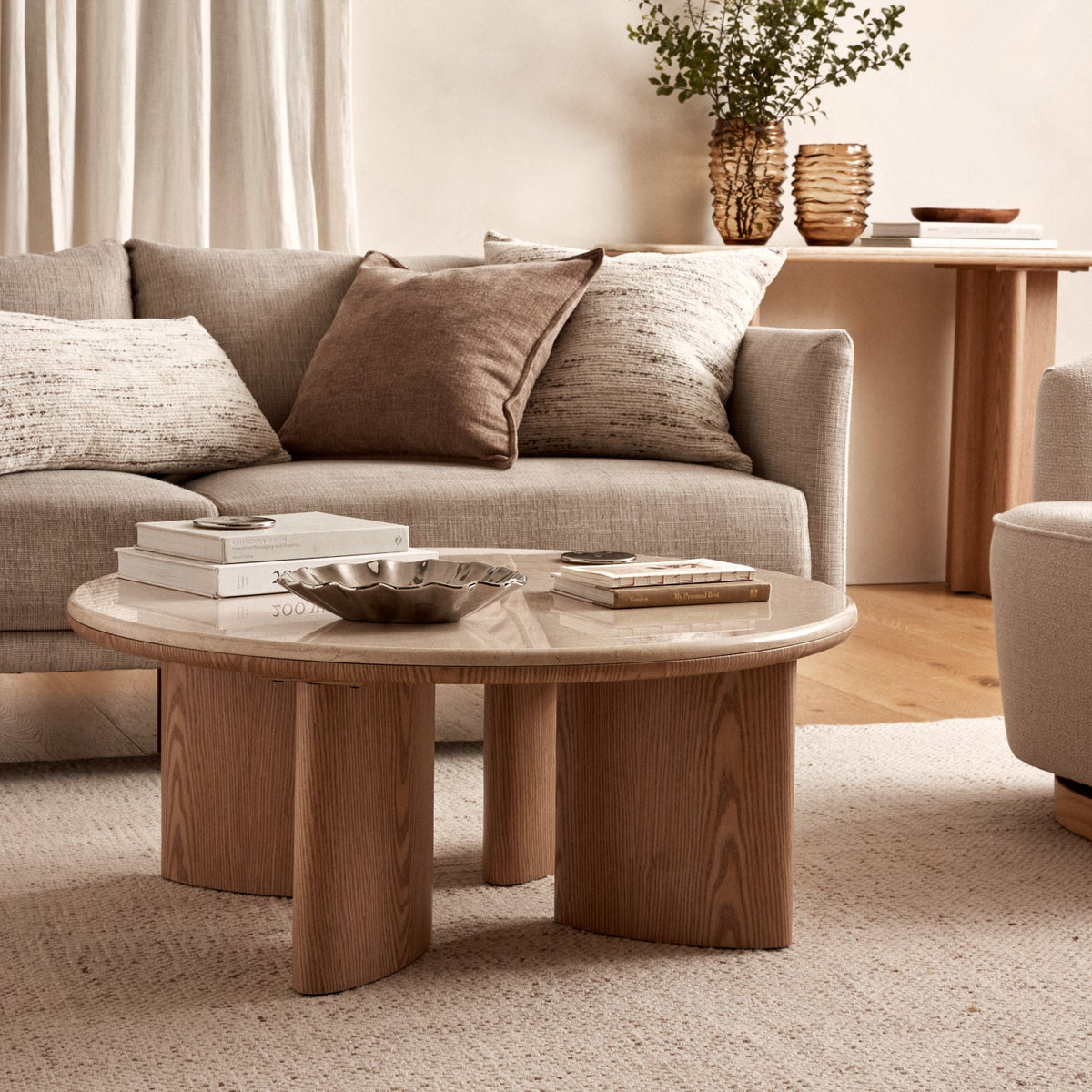 Carlyle Brown Marble Coffee Table