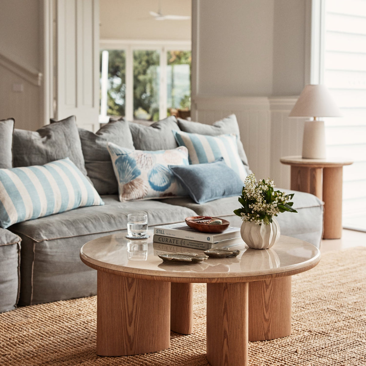 Carlyle Brown Marble Coffee Table