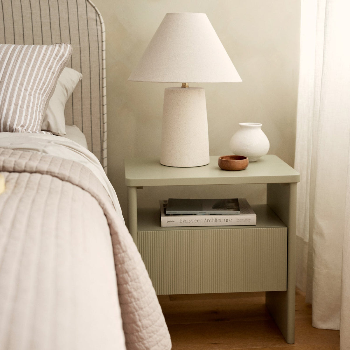 Darla Sage Green Bedside Table