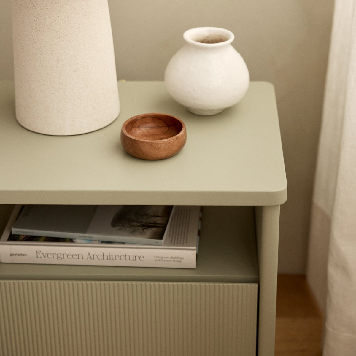Darla Sage Green Bedside Table