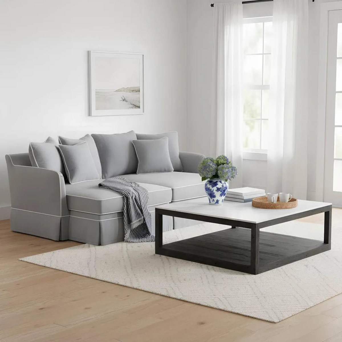 Denver Marble Coffee Table Black & White