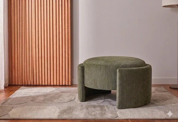 Elara Ottoman-Dark Moss