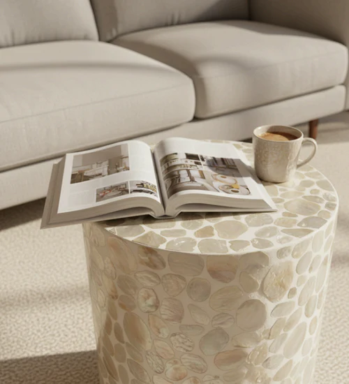 Elodie Pearl Stool--Natural