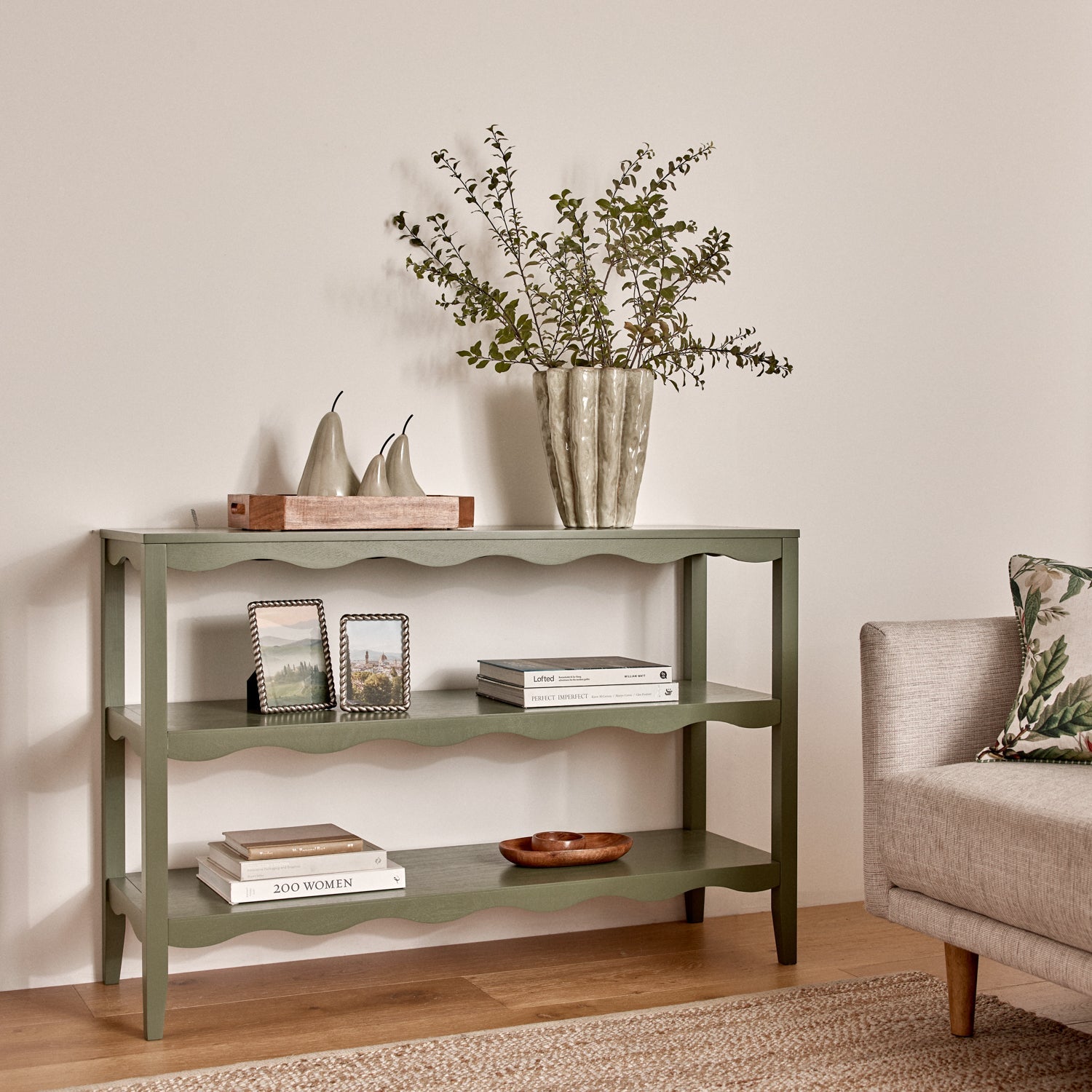 Hanson Dark Green Console Shelves