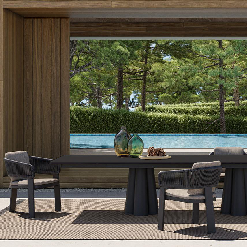 Kelsey Extendable Outdoor Dining Table - Charcoal