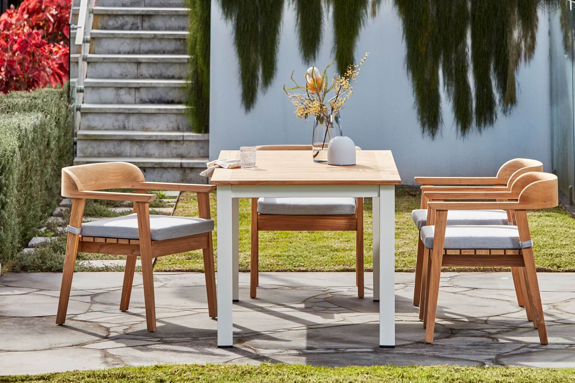Rome 6 Seater Teak Wood Outdoor Dining Table Display