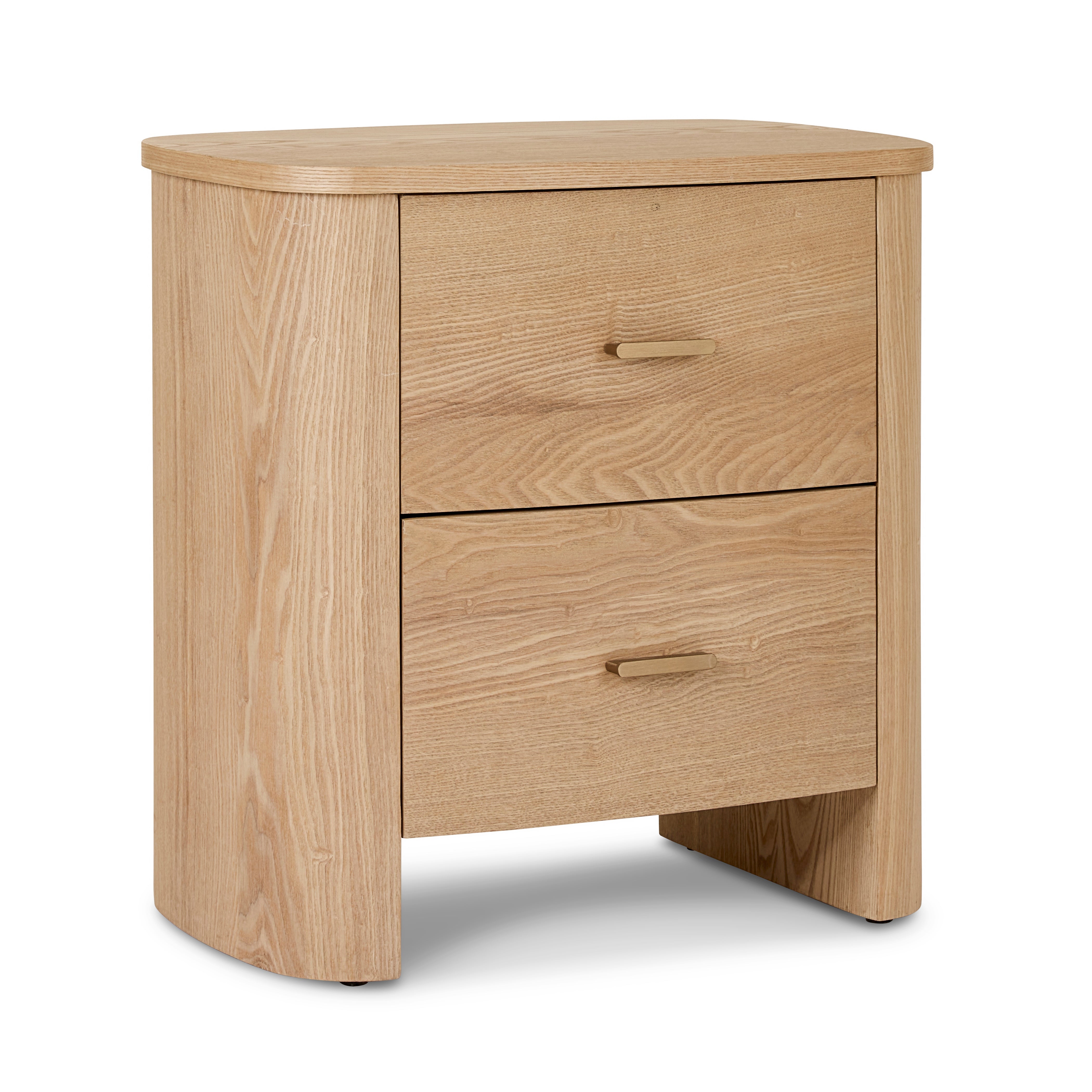 Leon 2 Drawer Oak Bedside Table