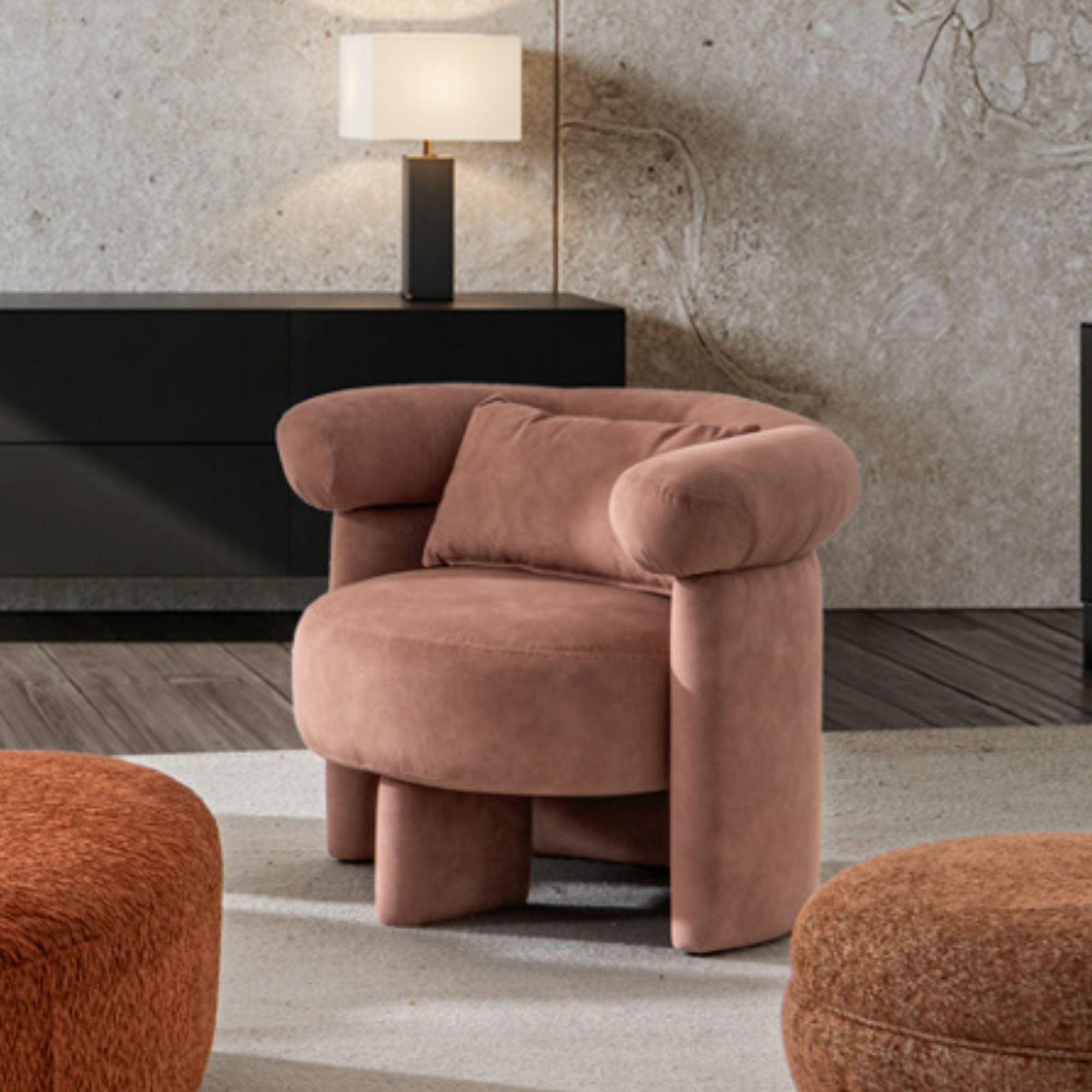 Leone Armchair - Rosewood