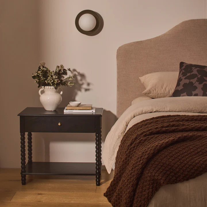 Daylesford Black Bobble Bedside Table