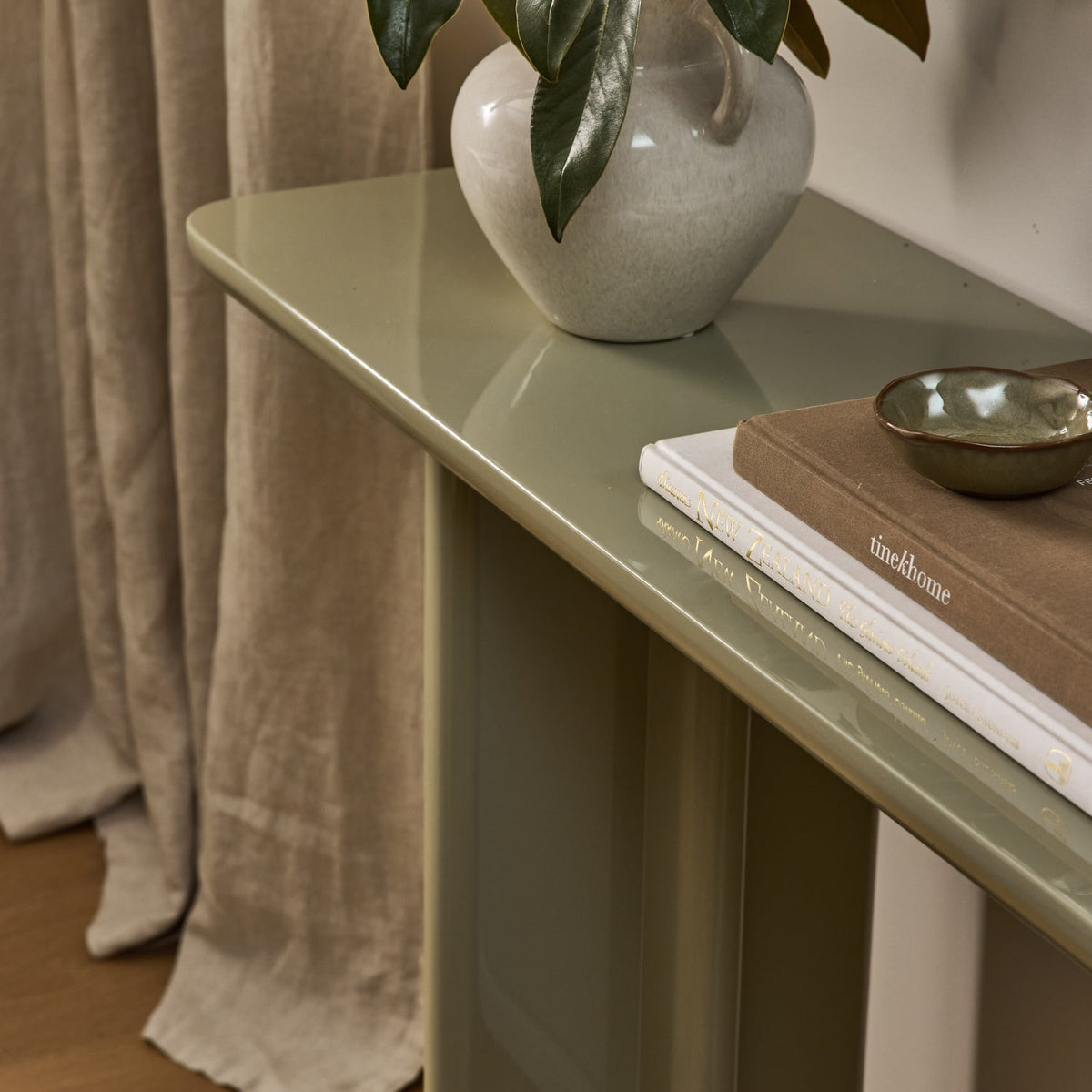 Otto Sage Green Gloss Console Table