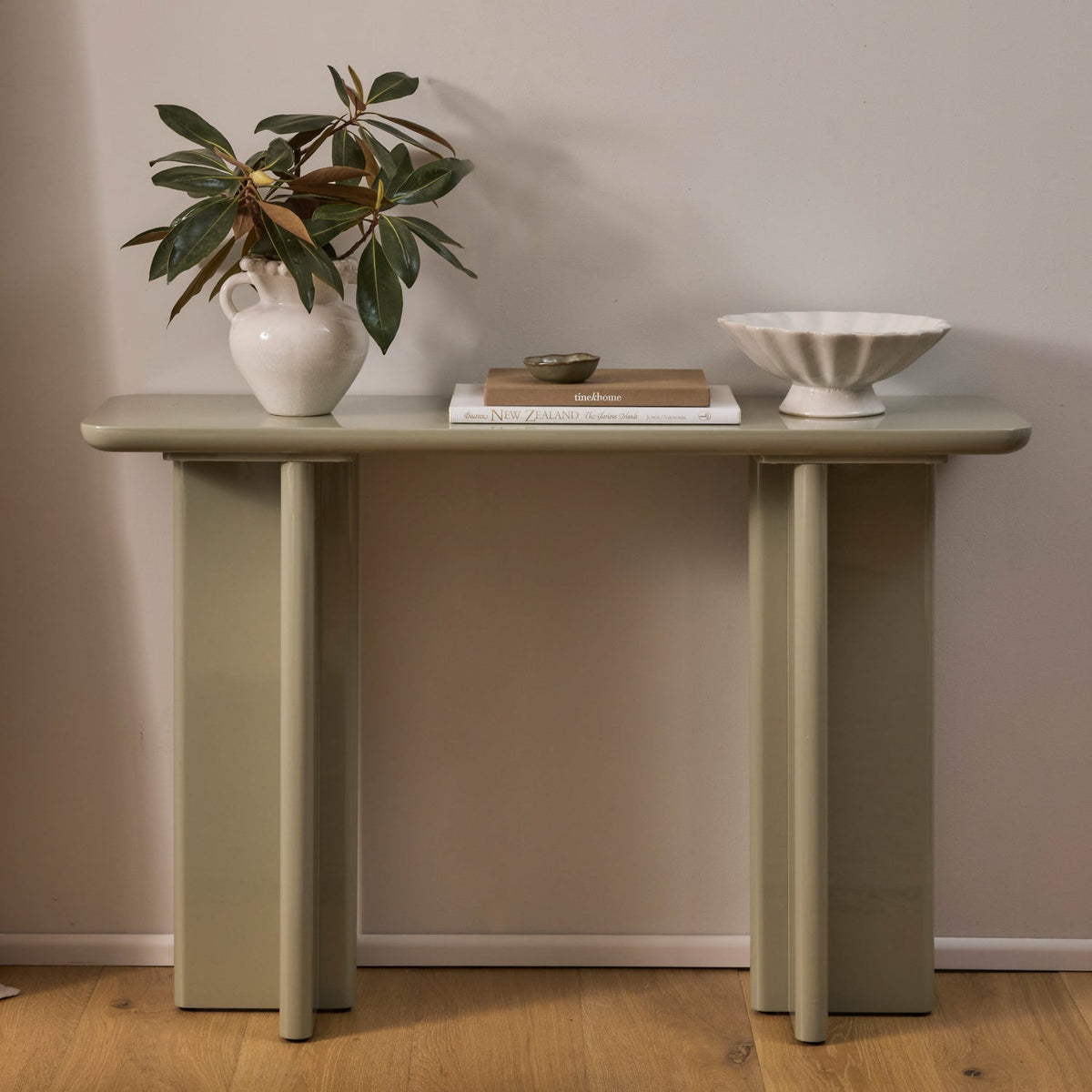 Otto Sage Green Gloss Console Table