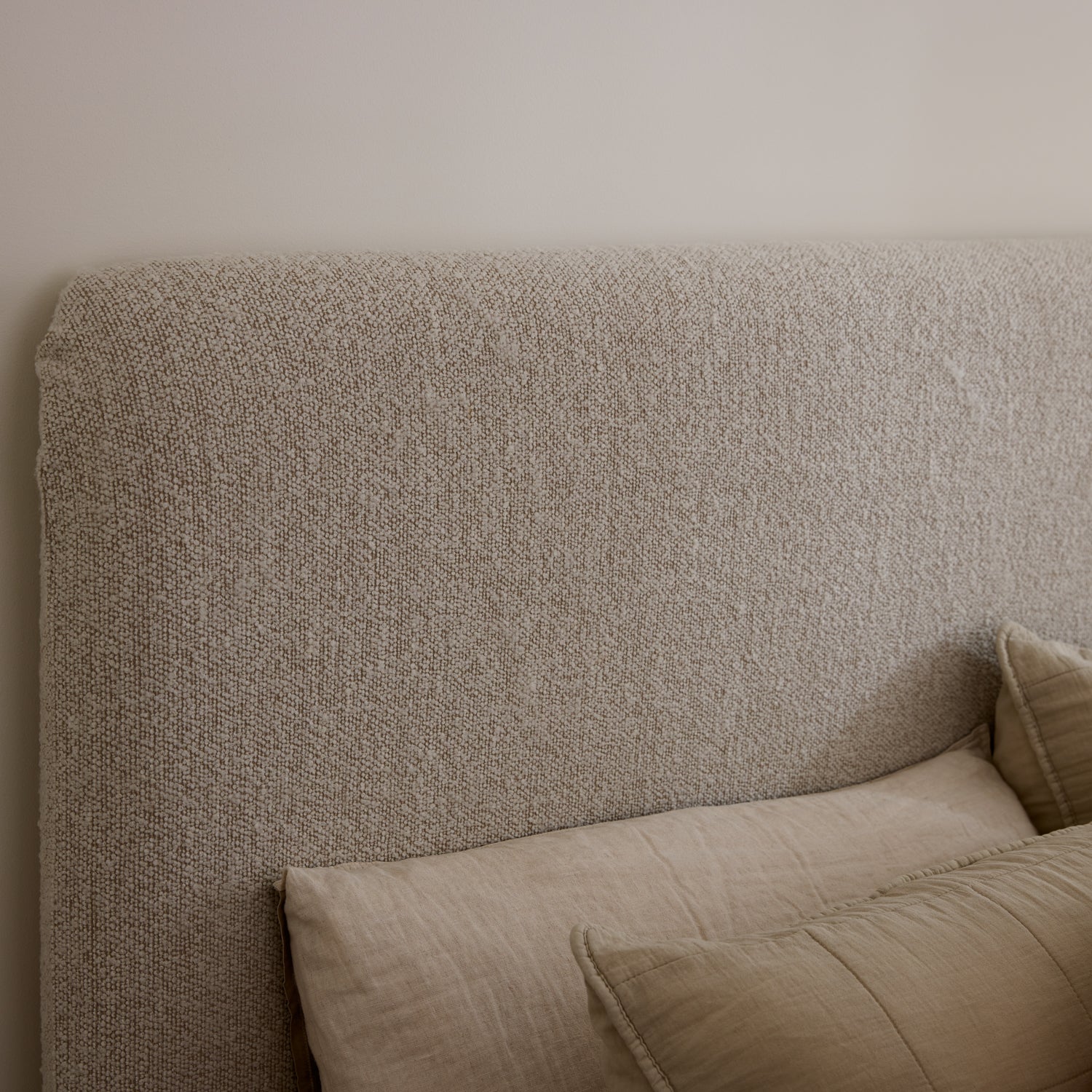 Beau Neutral Boucle Bedhead Slip Cover King