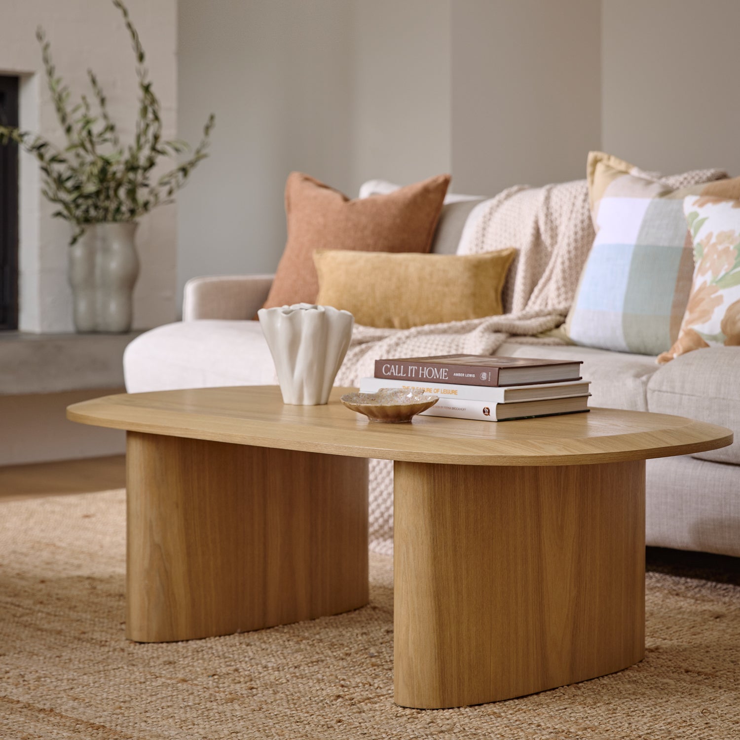 Carmine Oak Veneer Coffee Table
