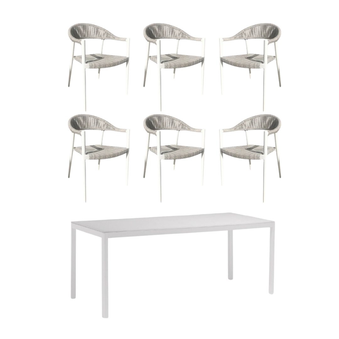 7 piece Serena Outdoor Dining Set - White