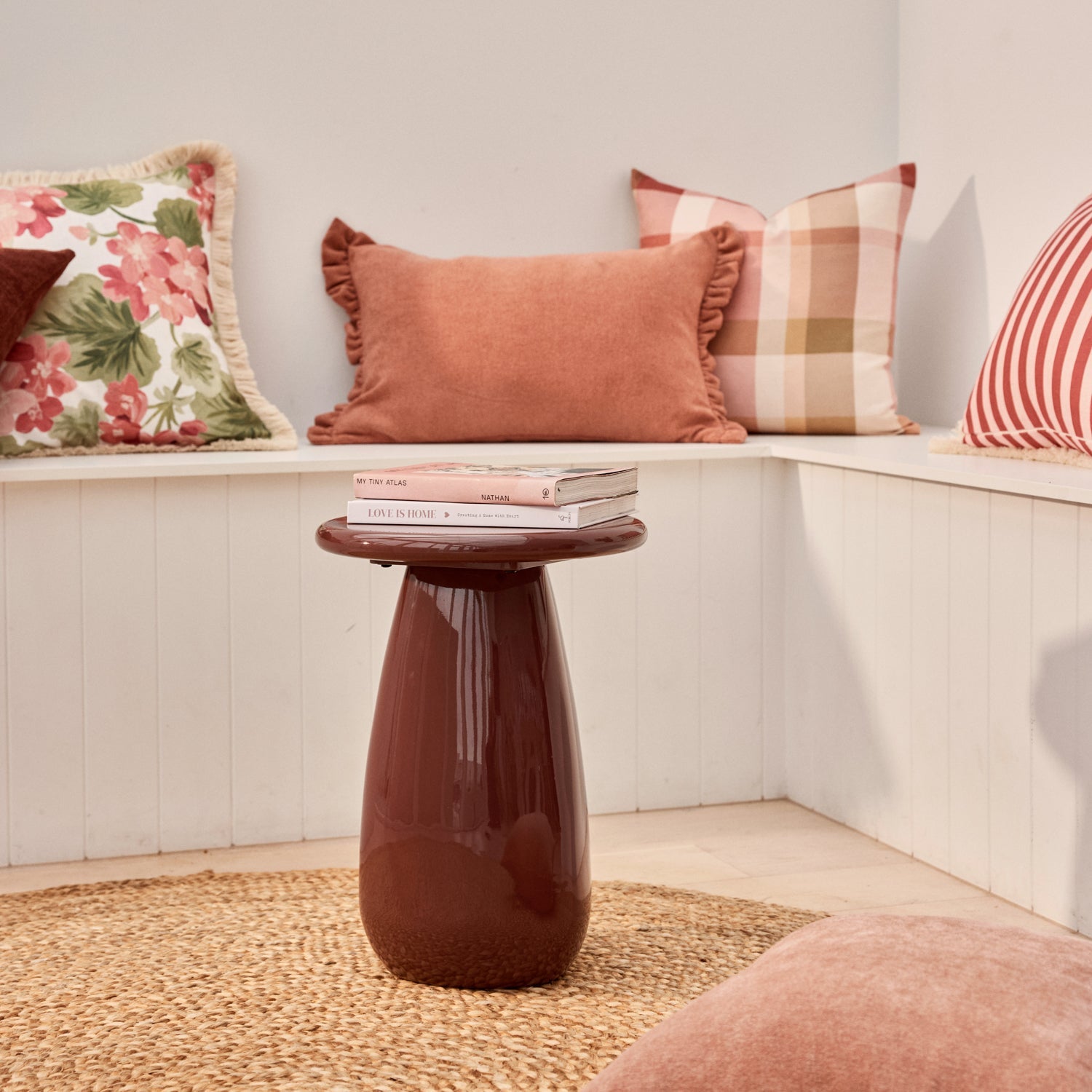 Otto Burgundy Gloss Side Table