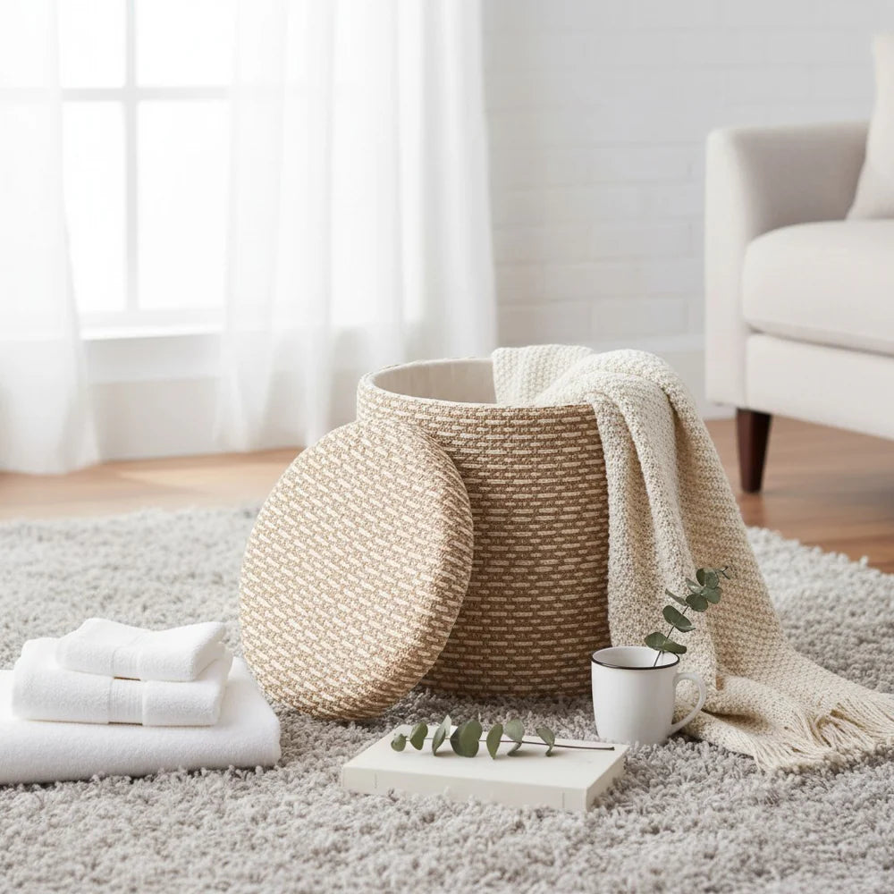 Renee Storage Ottoman Natural