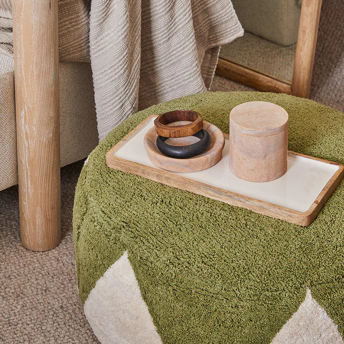 Rimsha Tufted Pouf - Olive