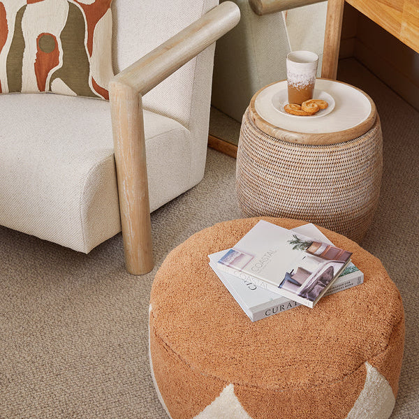 Rimsha Tufted Pouf - Toffee