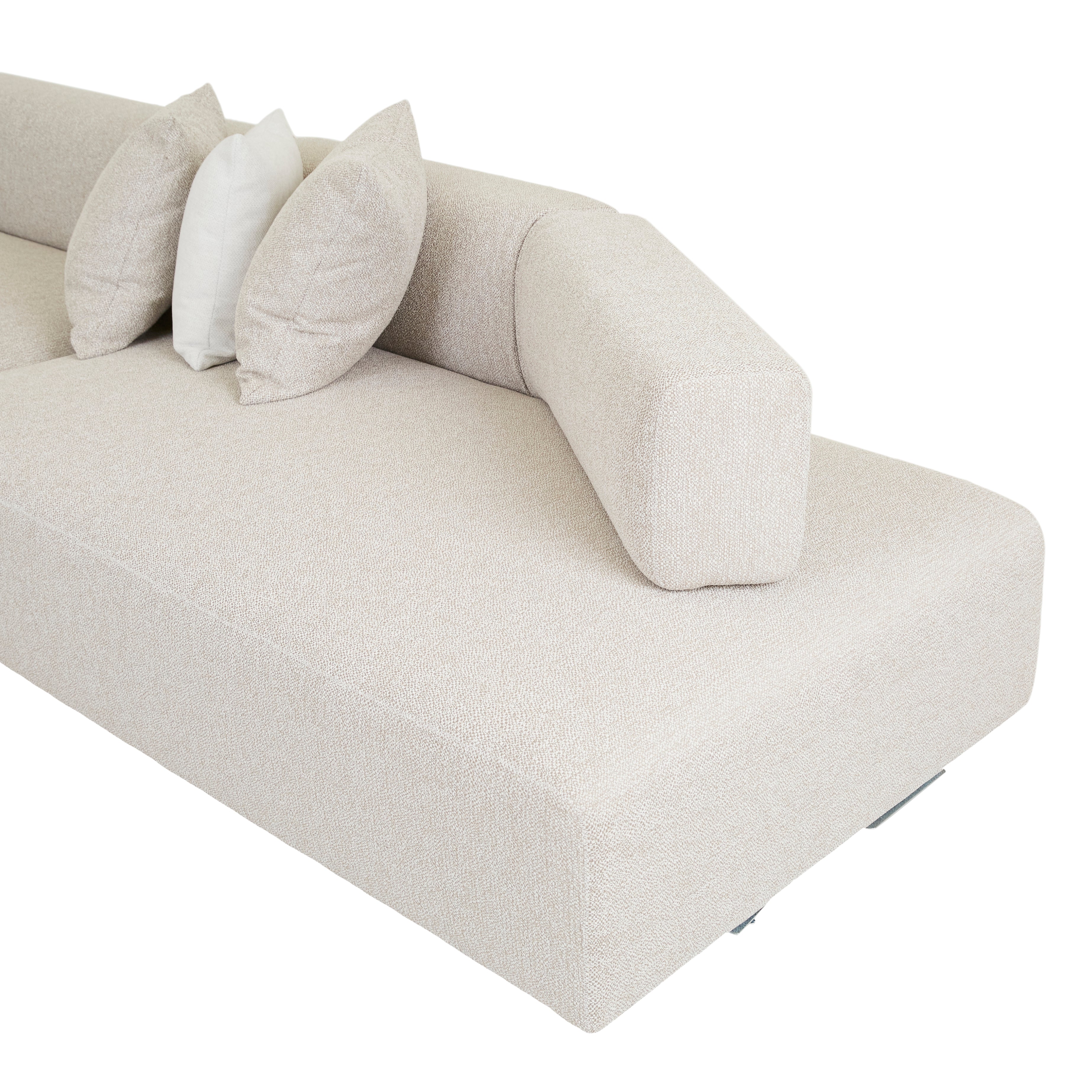Madrid Edge Left Chaise Set - Stone Tweed - Polar