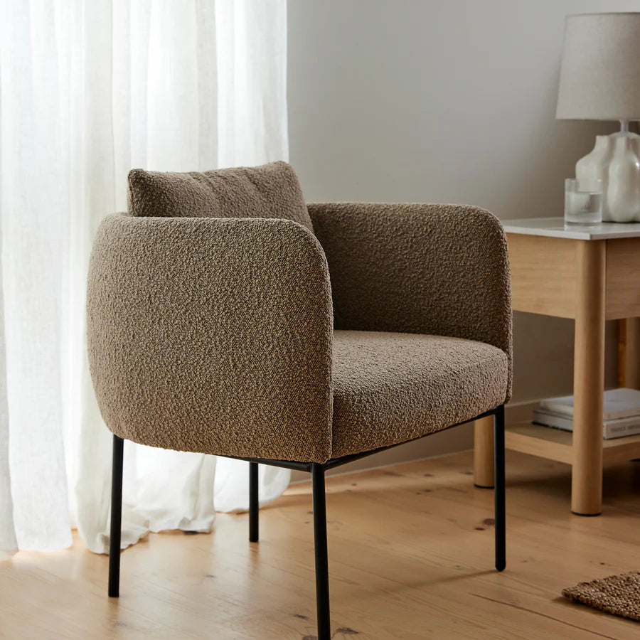Soho Brown Boucle Occasional Chair