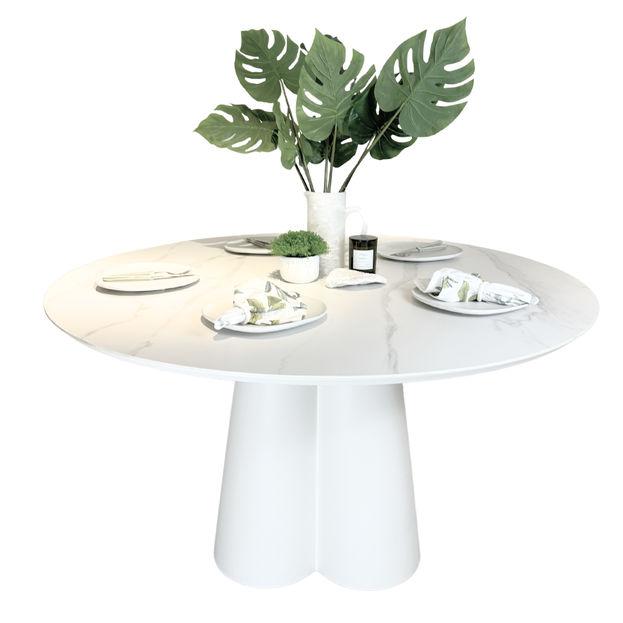 Kelsey Round Outdoor Dining Table - White