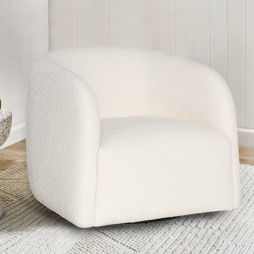 Decker Boucle Ivory Swivel Chair
