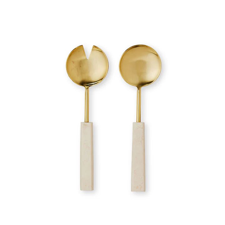 Salad Server Set , brass and resin