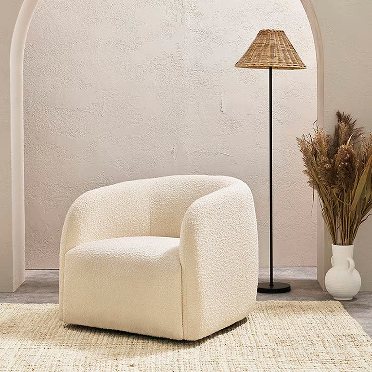 Decker Boucle Ivory Swivel Chair