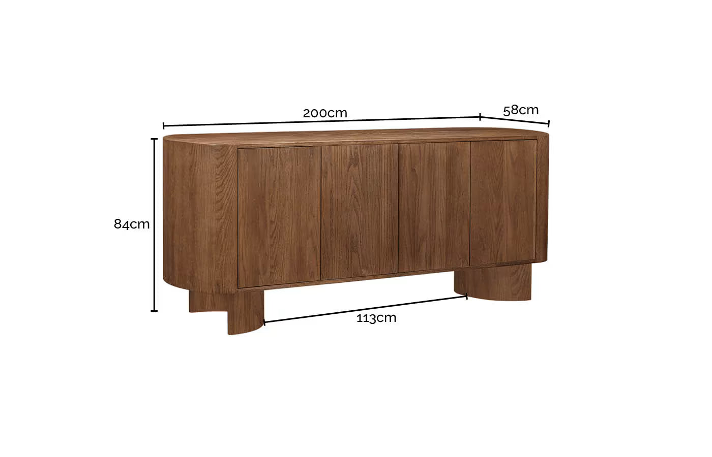 Clairemont Oak Buffet - 200cm