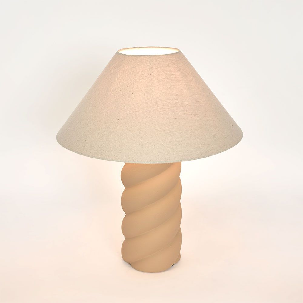 Twist Table Lamp & Shade Clay