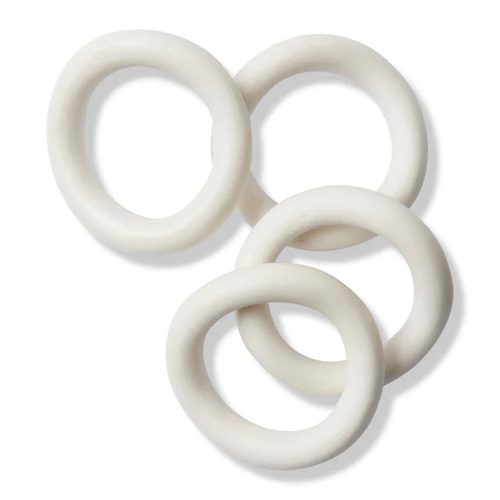 Cream ceramic napkin rings, set of 4