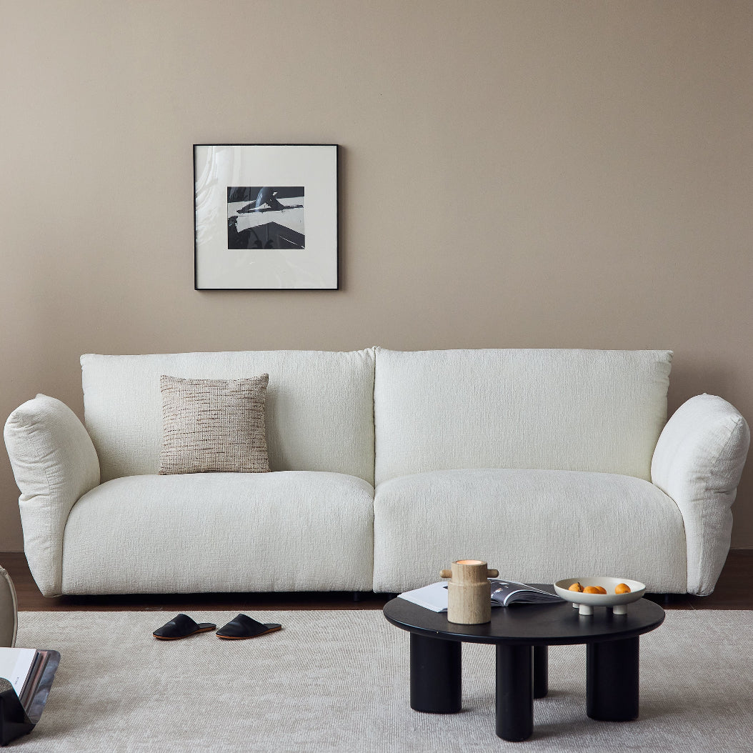 Puff Three Seater Sofa - White