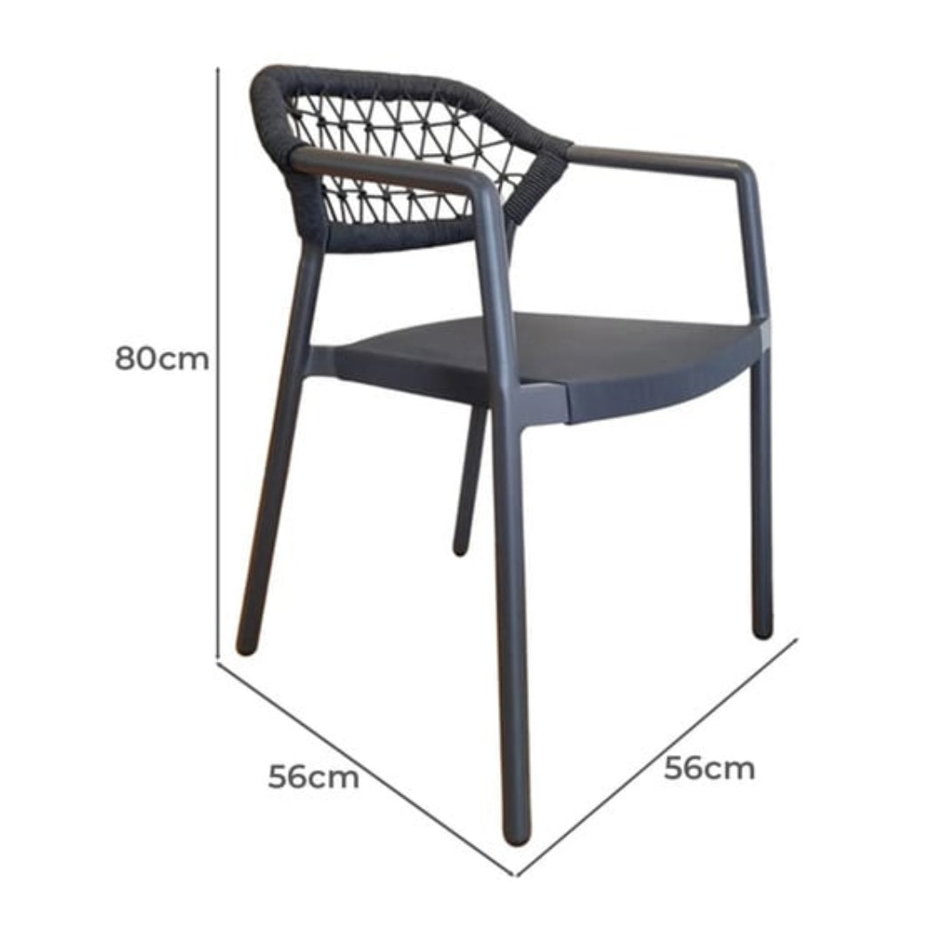 Sarah Outdoor Dining Chair - Charcoal