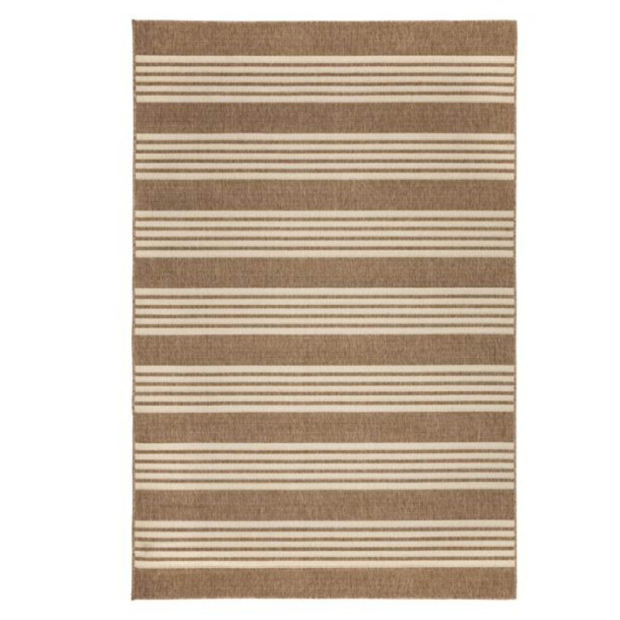 Mariona Beige Stripe Outdoor Rug - Olan Living